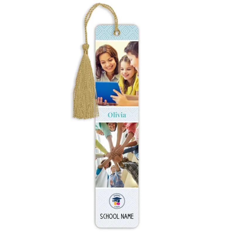 Bookmark Rhemes Personalised Two Photo Bookmark with Name Personalised School Bookmark ...